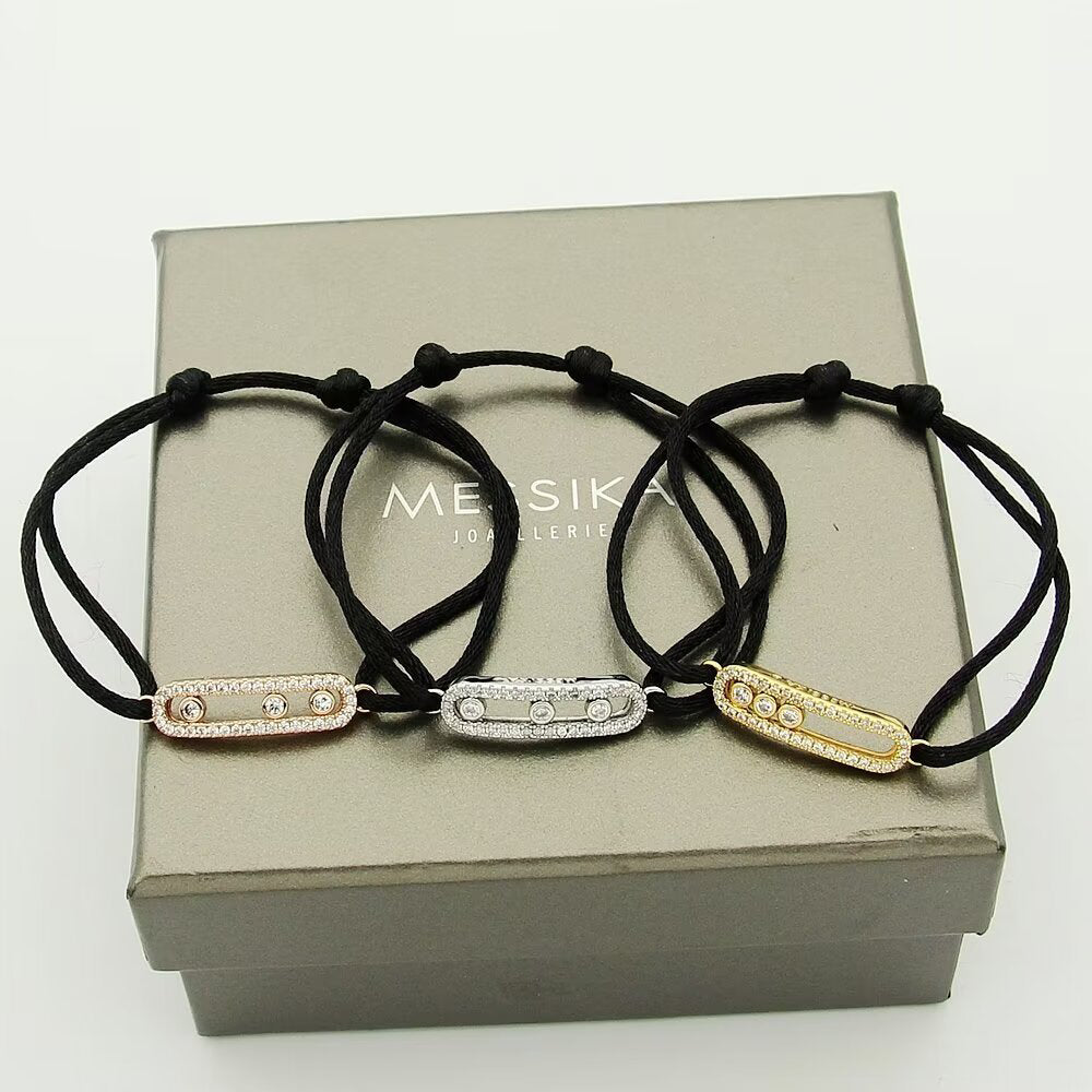 [Renovia Jewelry]MK Care(s) pink cord pavé bracelet