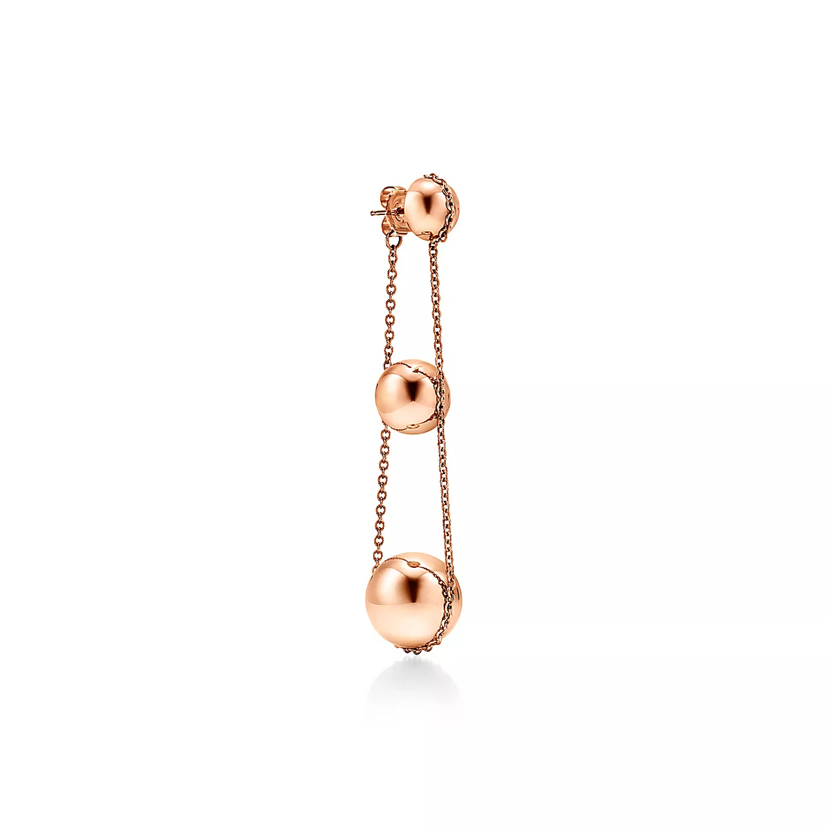[Renovia Jewelry]TRIPLE DROP PINK GOLD EARRINGS