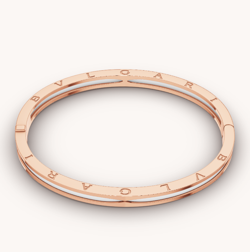 [Renovia Jewelry]ZERO 1 PINK GOLD WITH WHITE CERAMIC BRACELET