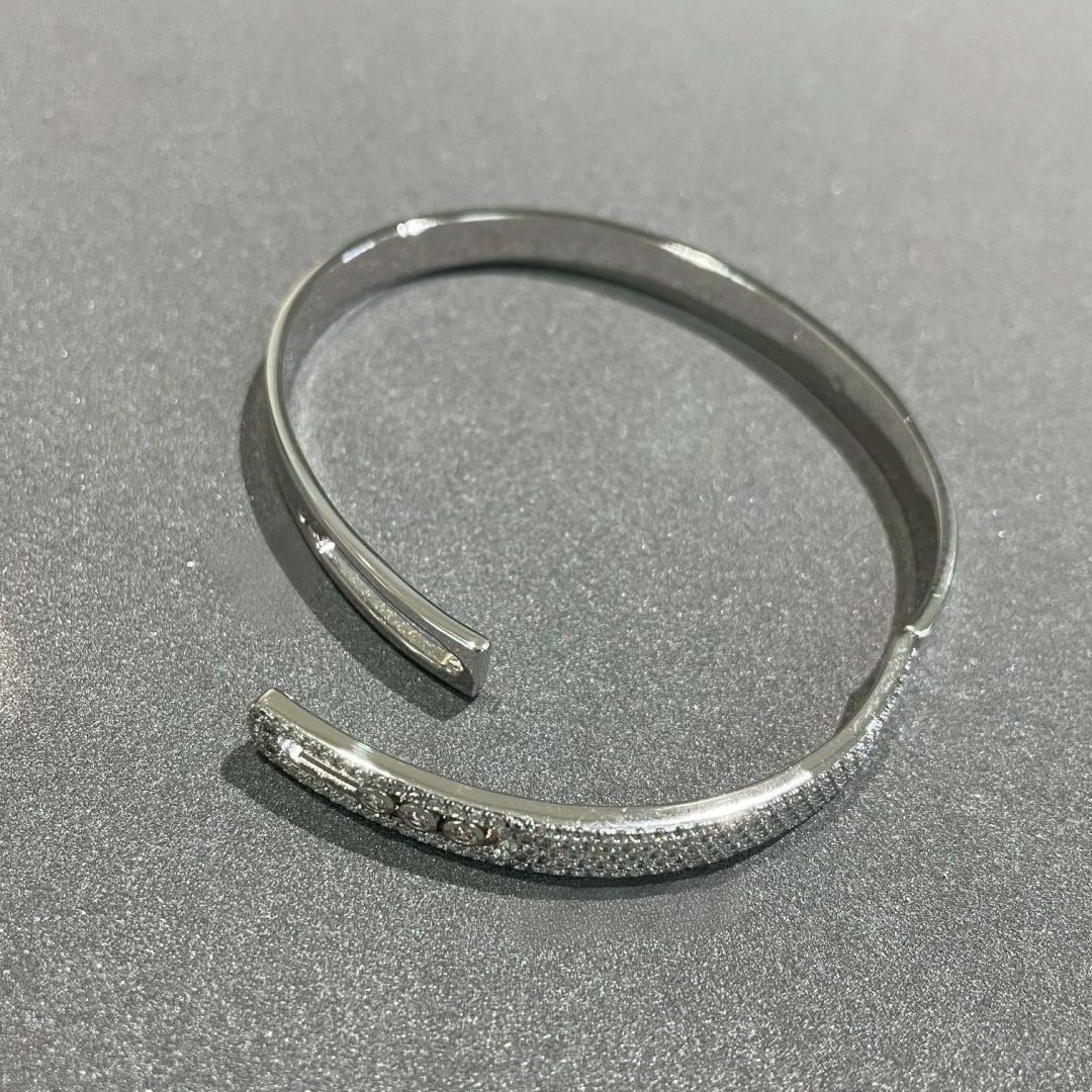 [Renovia Jewelry]Move Noa Rose Gold Pavé Diamond Bangle Bracelet