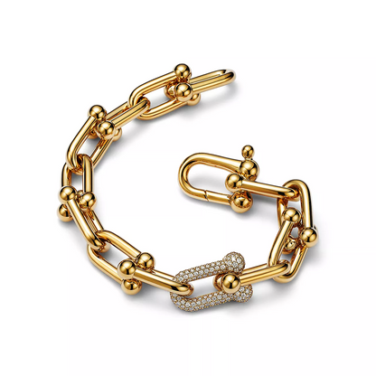 [Renovia Jewelry]HARDWEAR LARGE LINK GOLD DIAMOND BRACELET
