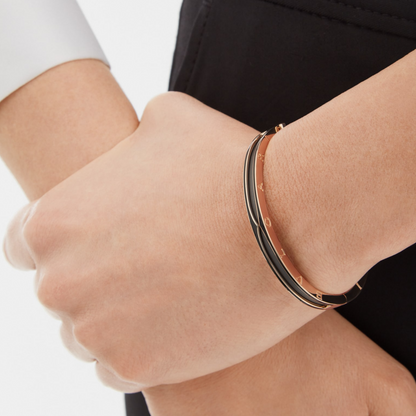 [Renovia Jewelry]ZERO 1 PINK GOLD WITH MATTE BLACK CERAMIC BRACELET