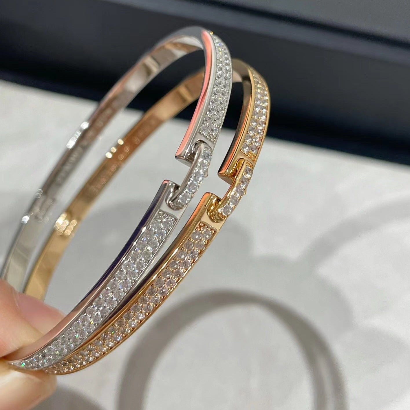 [Renovia Jewelry]LIENS VIDENCE DIAMOND PAVED BRACELET