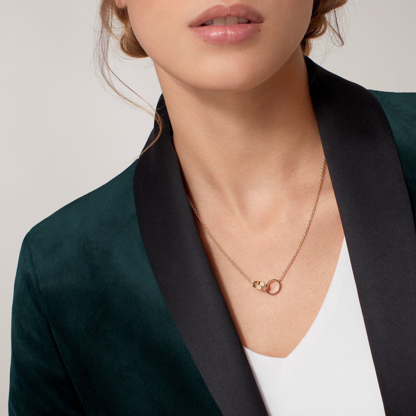 [Renovia Jewelry]LOVE DOUBLE RING NECKLACE