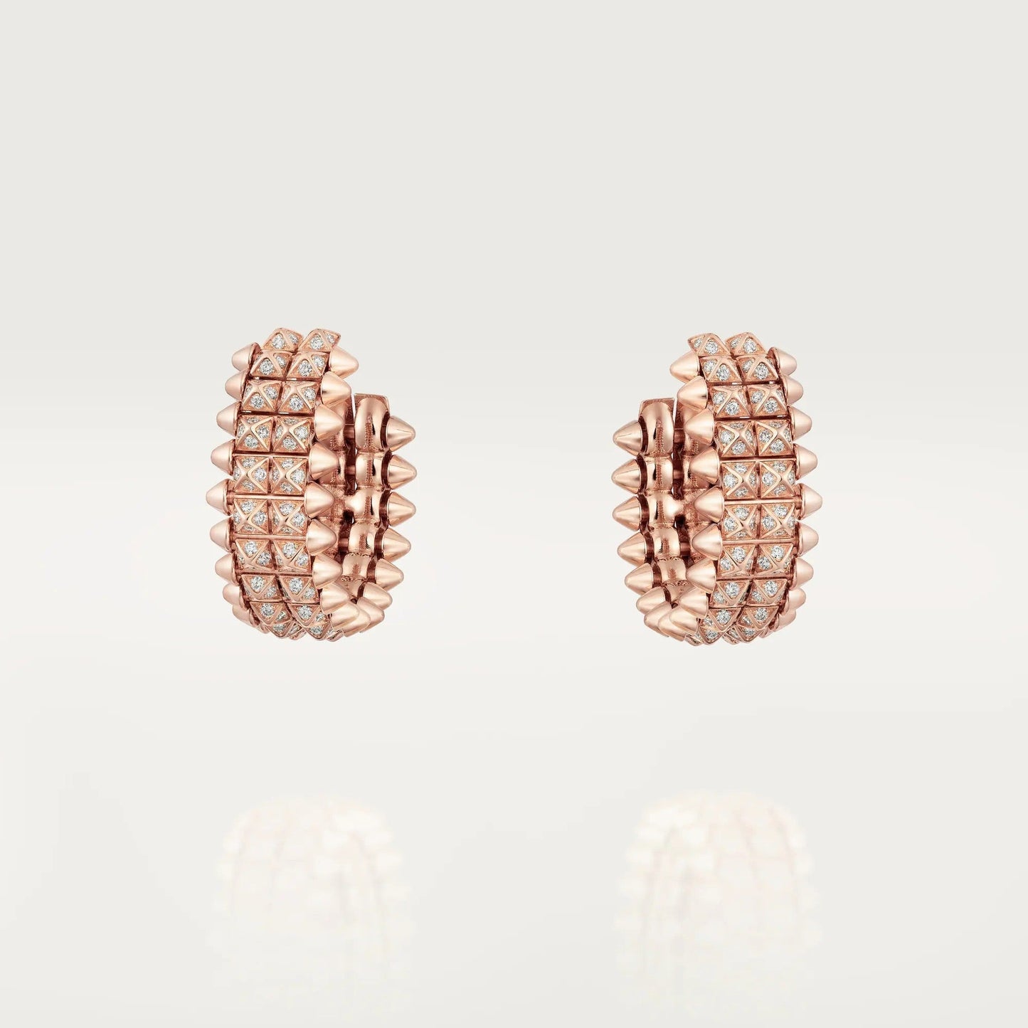 [Renovia Jewelry]CLASH 9.2MM FULL DIAMOND DOUBLE ROW EARRINGS