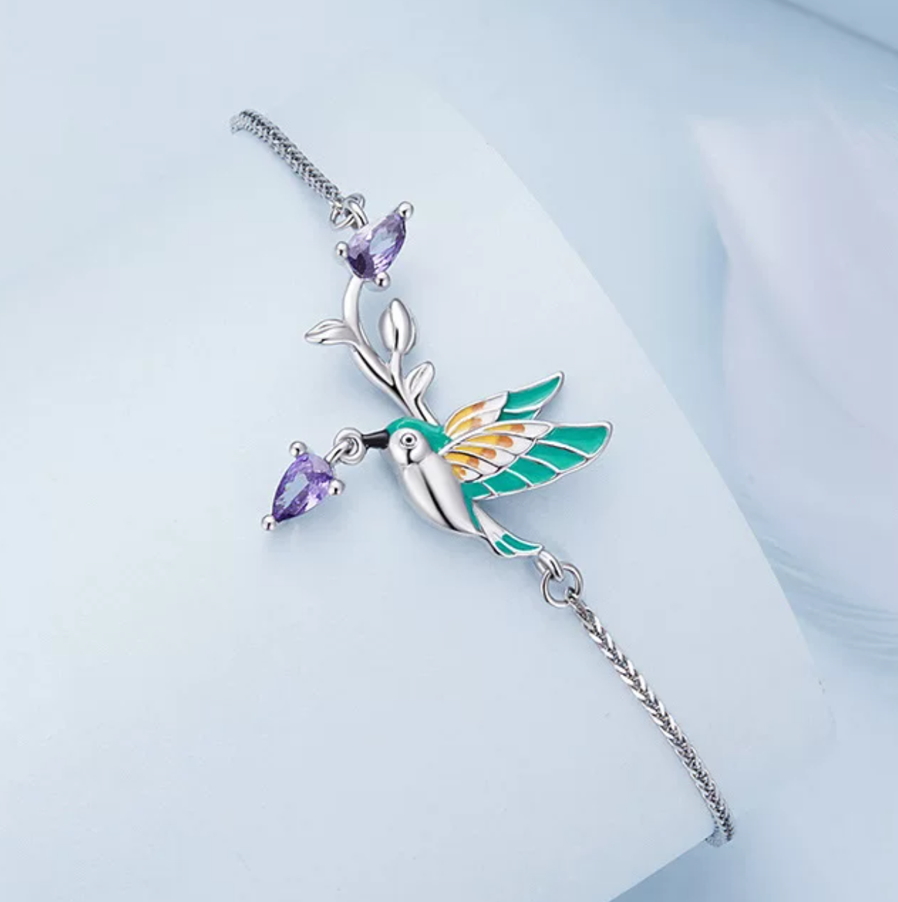 Platinum Kingfisher Bracelet