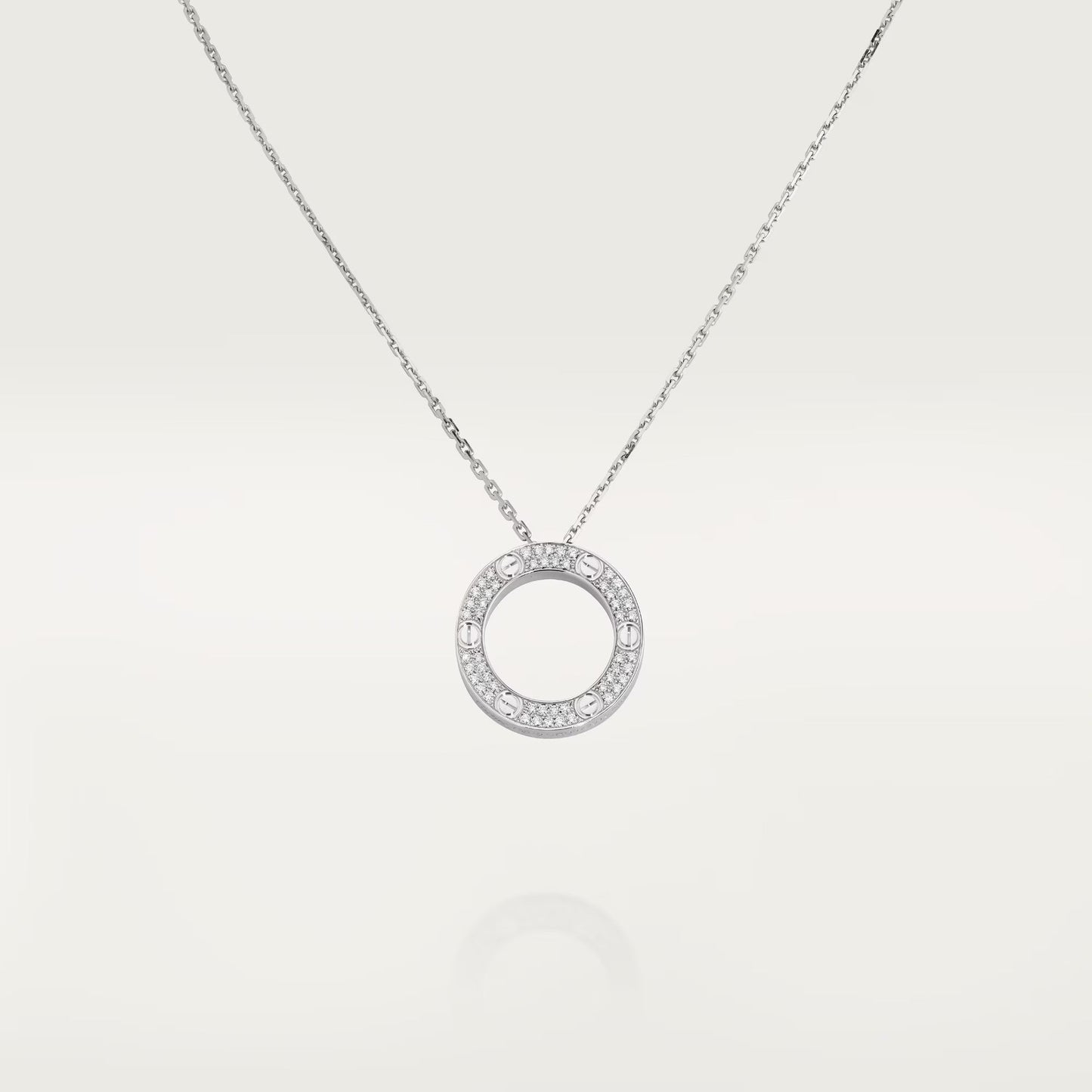 [Renovia Jewelry]LOVE NECKLACE 16MM  FULL DIAMOND