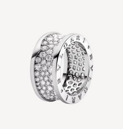 [Renovia Jewelry]ZERO 1 WITH PAVED DIAMONDS ON THE SPIRAL RING