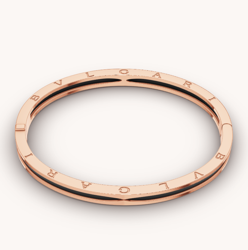 [Renovia Jewelry]ZERO 1 PINK GOLD WITH BLACK CERAMIC BRACELET