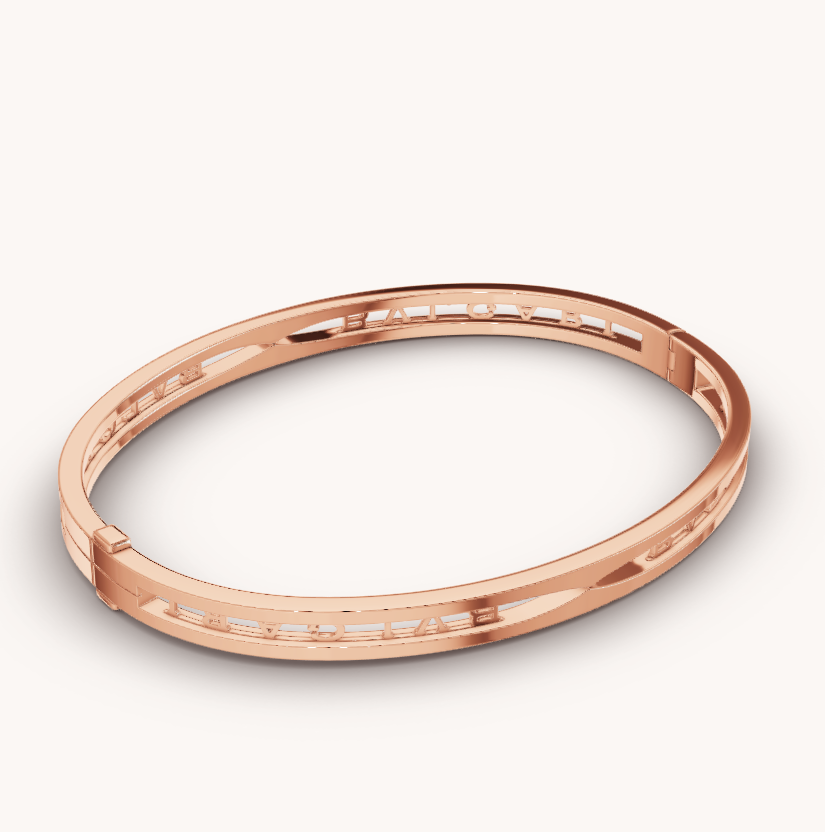 [Renovia Jewelry]ZERO 1 SPIRAL LOGO PINK GOLD BRACELET