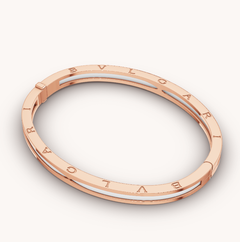 [Renovia Jewelry]ZERO 1 PINK GOLD WITH WHITE CERAMIC BRACELET