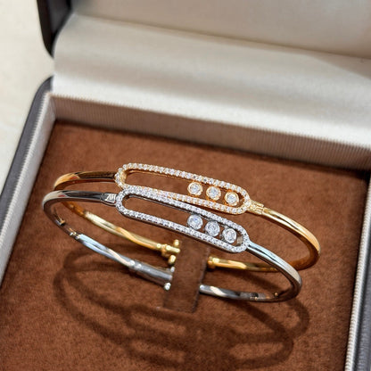 [Renovia Jewelry]Move Pavé Diamond Bangle Bracelet M