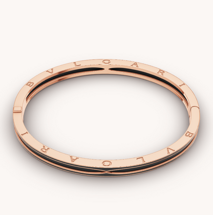 [Renovia Jewelry]ZERO 1 PINK GOLD WITH MATTE BLACK CERAMIC BRACELET