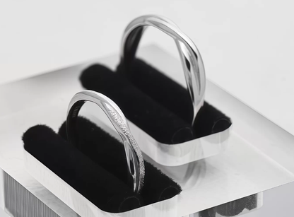 Platinum Matte Matching Rings