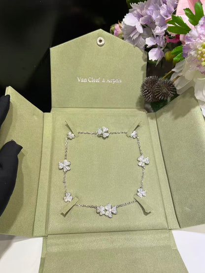 [Renovia Jewelry]CLOVER 10 MOTIFS  FULL DIAMOND NECKLACE
