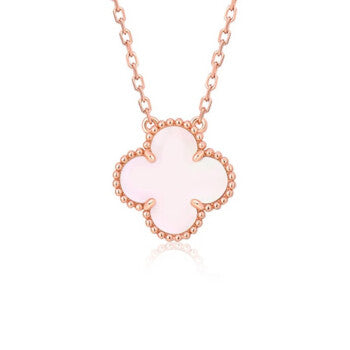 [Renovia Jewelry]CLOVER 15MM PINK MOTHER-OF-PEARL SINGLE FLOWER NECKLACE