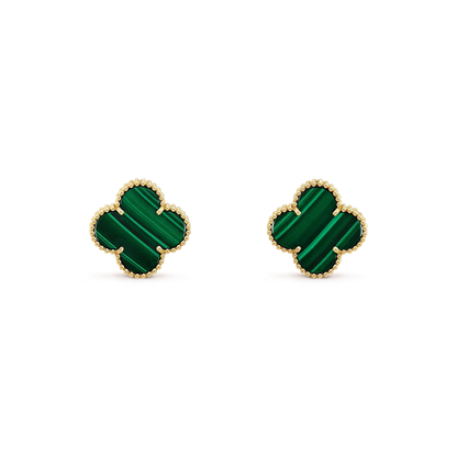 [Renovia Jewelry]CLOVER MINI 9.5MM MALACHITE  EARRINGS