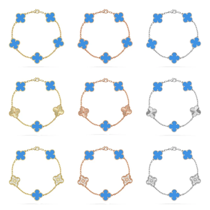 [Renovia Jewelry] CLOVER 5 MOTIF BLUE AGATE BRACELET COLLECTION