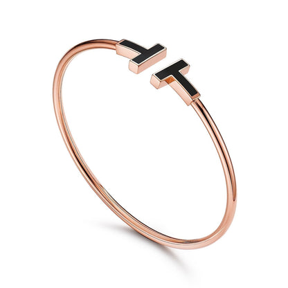 [Renovia Jewelry]T BRACELET 1.8MM ONYX PINK GOLD