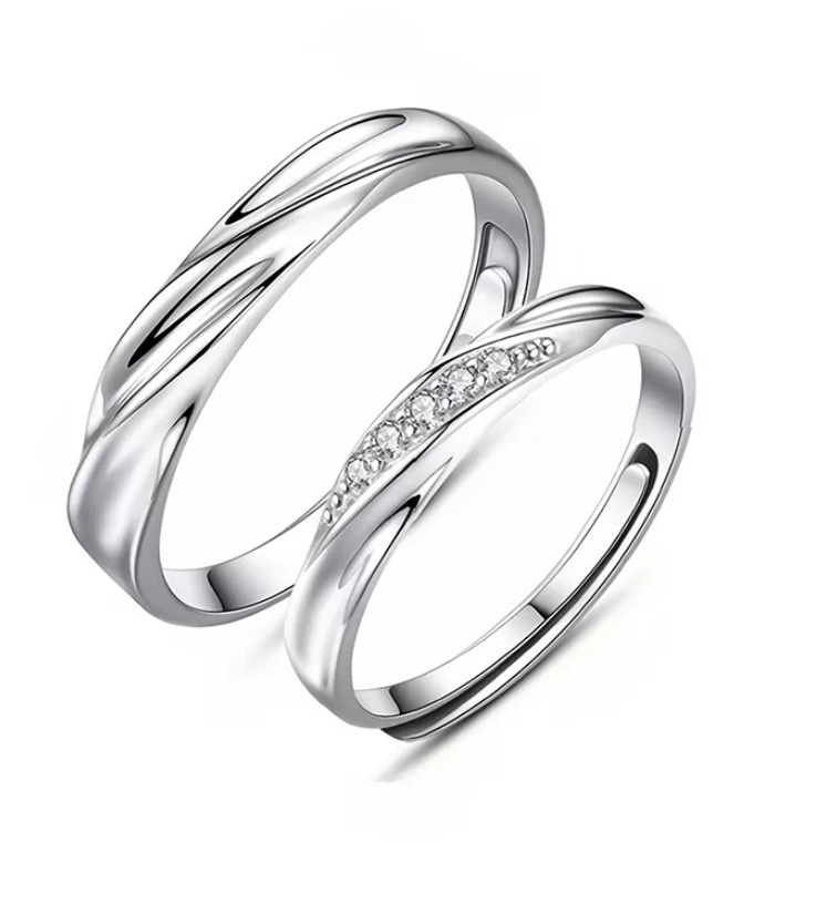 Platinum Couple Diamond Matching Rings