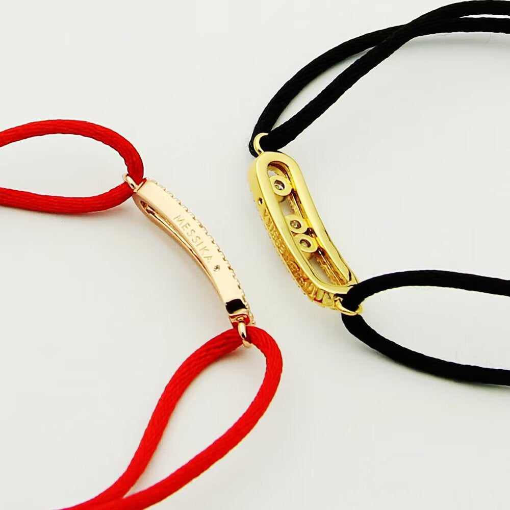 [Renovia Jewelry]MK Care(s) pink cord pavé bracelet
