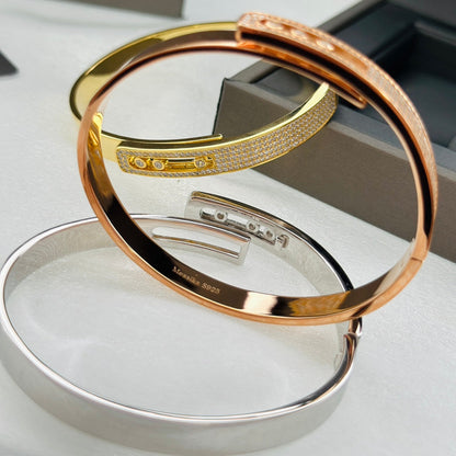 [Renovia Jewelry]Move Noa Rose Gold Pavé Diamond Bangle Bracelet