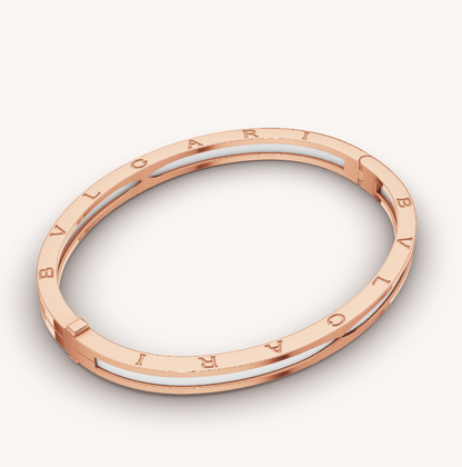 [Renovia Jewelry]ZERO 1 PINK GOLD WITH WHITE CERAMIC BRACELET
