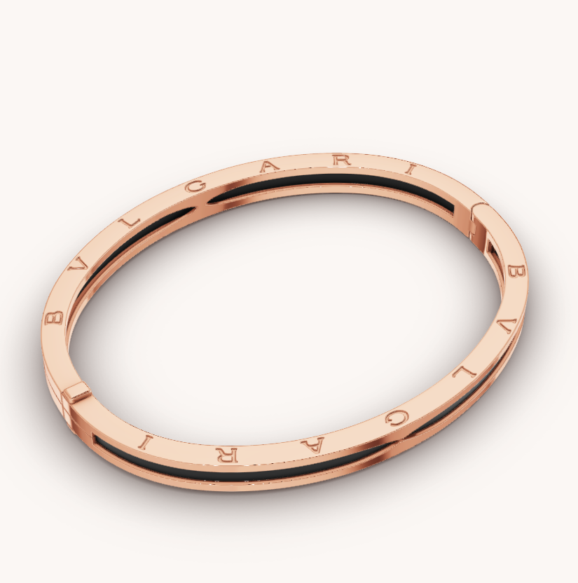 [Renovia Jewelry]ZERO 1 PINK GOLD WITH BLACK CERAMIC BRACELET