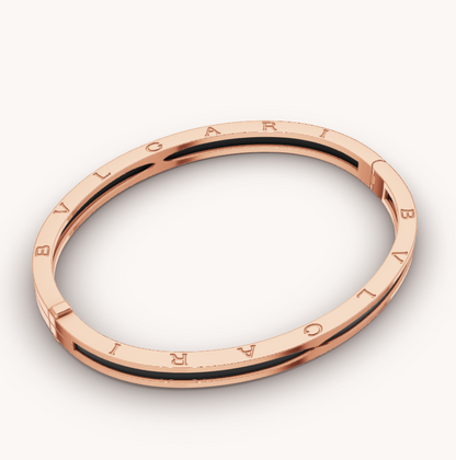 [Renovia Jewelry]ZERO 1 PINK GOLD WITH BLACK CERAMIC BRACELET