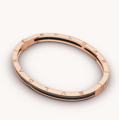[Renovia Jewelry]ZERO 1 PINK GOLD WITH MATTE BLACK CERAMIC BRACELET