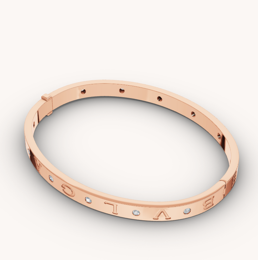 [Renovia Jewelry]ZERO 1 PINK GOLD 12 DIAMONDS BRACELET