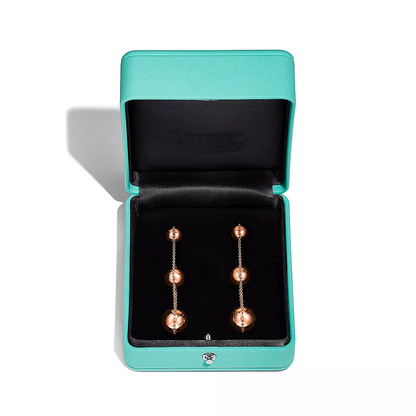 [Renovia Jewelry]TRIPLE DROP PINK GOLD EARRINGS