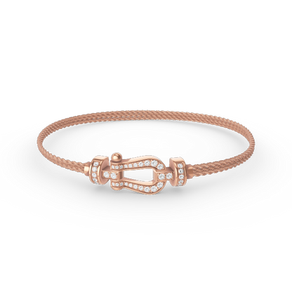 [Renovia Jewelry]FORCE SMALL HORSESHOE  DIAMOND CHAIN ROPE BRACELET