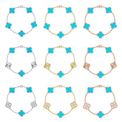 [Renovia Jewelry] CLOVER 5 MOTIF TURQUOISE BRACELET COLLECTION