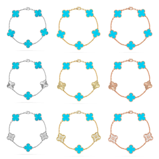 [Renovia Jewelry] CLOVER 5 MOTIF TURQUOISE BRACELET COLLECTION