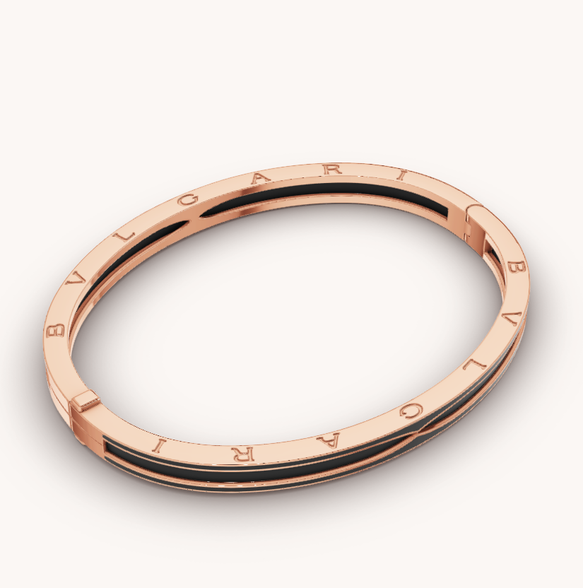 [Renovia Jewelry]ZERO 1 PINK GOLD WITH MATTE BLACK CERAMIC BRACELET