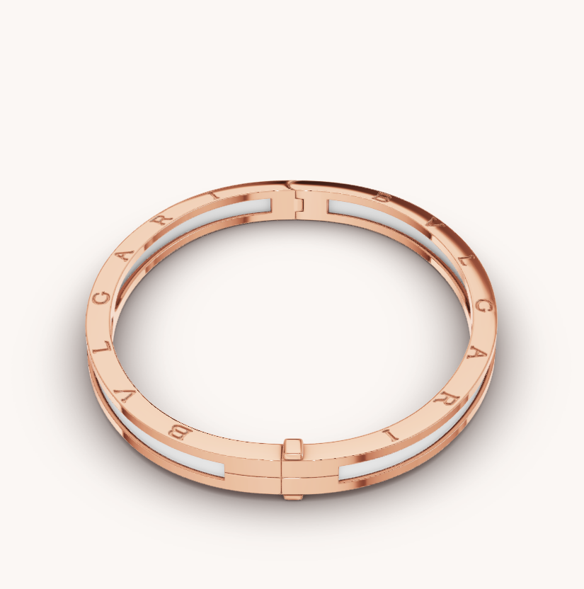 [Renovia Jewelry]ZERO 1 PINK GOLD WITH WHITE CERAMIC BRACELET