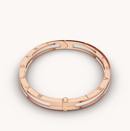 [Renovia Jewelry]ZERO 1 PINK GOLD WITH WHITE CERAMIC BRACELET