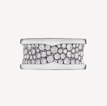 [Renovia Jewelry]ZERO 1 WITH PAVED DIAMONDS ON THE SPIRAL RING