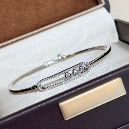 [Renovia Jewelry]Move Pavé Diamond Bangle Bracelet M