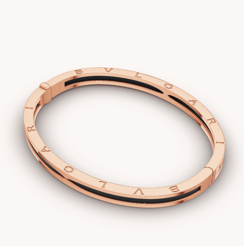 [Renovia Jewelry]ZERO 1 PINK GOLD WITH BLACK CERAMIC BRACELET