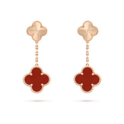 [Renovia Jewelry]CLOVER 2 MOTIF  LASER CARNELIAN EARRINGS
