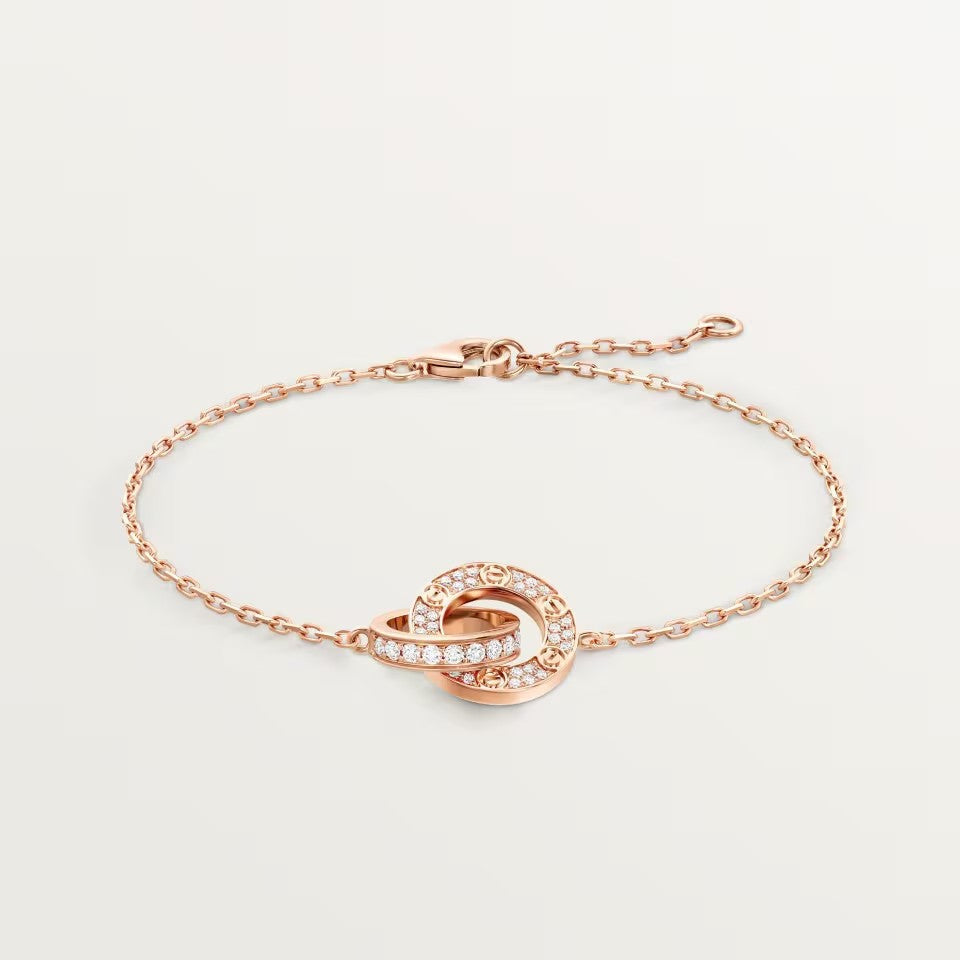 [Renovia Jewelry]LOVE DOUBLE RING FULL DIAMOND BRACELET
