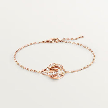 [Renovia Jewelry]LOVE DOUBLE RING FULL DIAMOND BRACELET