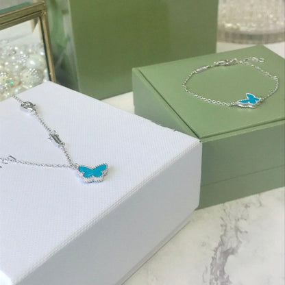 [Renovia Jewelry]BUTTERFLY TURQUOISE BUTTERFLY BRACELET SILVER