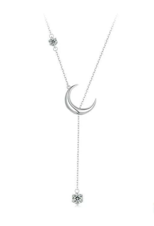 Platinum Moon Necklace