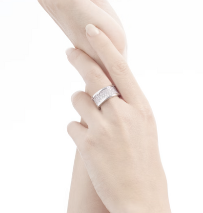 [Renovia Jewelry]ZERO 1 WITH PAVED DIAMONDS ON THE SPIRAL RING