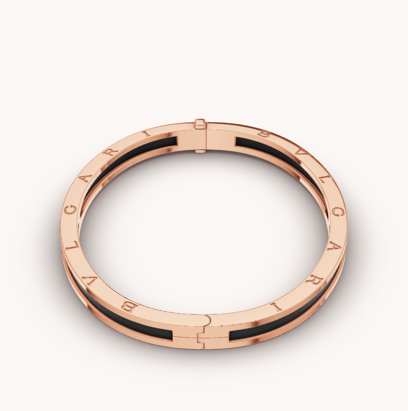[Renovia Jewelry]ZERO 1 PINK GOLD WITH BLACK CERAMIC BRACELET