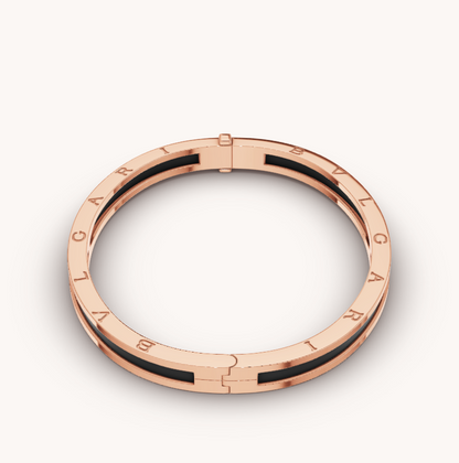 [Renovia Jewelry]ZERO 1 PINK GOLD WITH BLACK CERAMIC BRACELET
