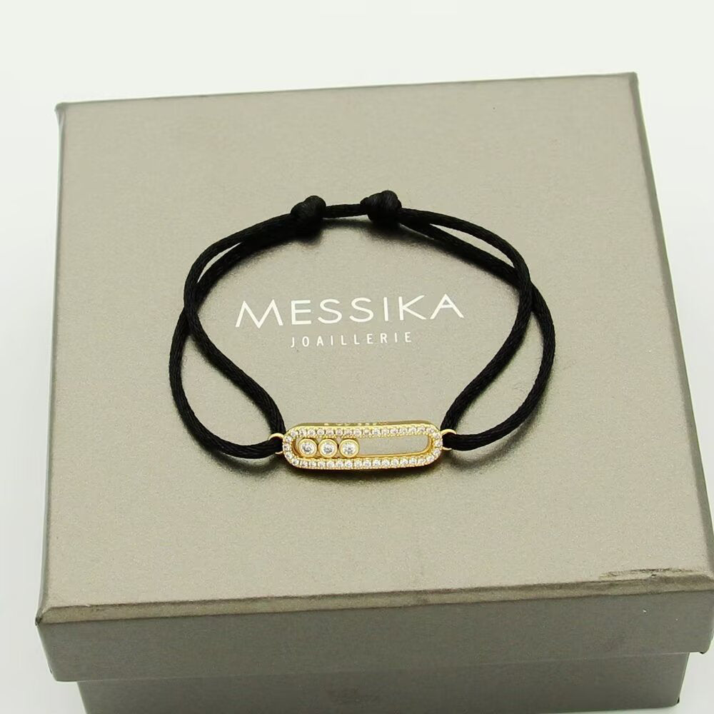 [Renovia Jewelry]MK Care(s) pink cord pavé bracelet
